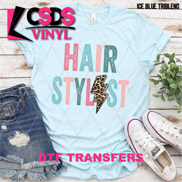 DTF Transfer - DTF002465 Hair Stylist Leopard Lightning Bolt