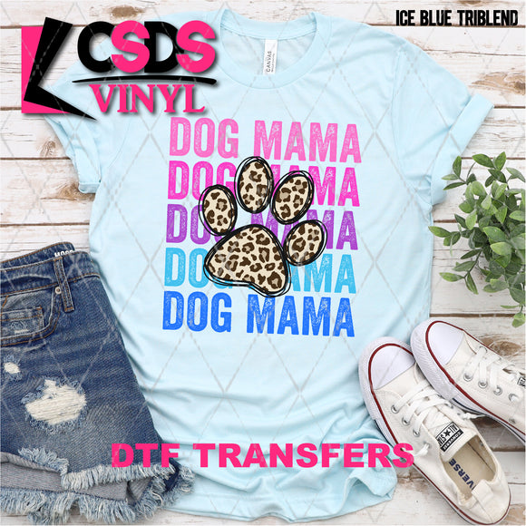 DTF Transfer - DTF002466 Dog Mama Pink to Blue Stacked Word Art