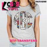 DTF Transfer - DTFCUSTOM23 Custom Monogram Volleyball Leopard Serape