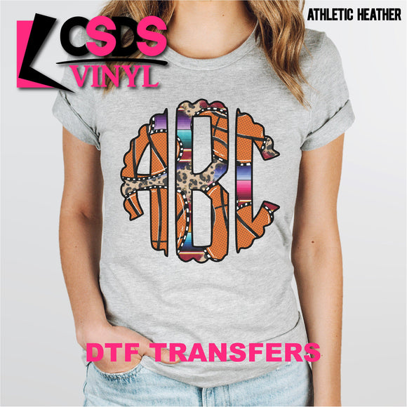 DTF Transfer - DTFCUSTOM20 Custom Monogram Basketball Leopard Serape