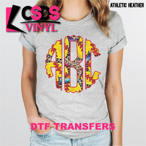 DTF Transfer - DTFCUSTOM21 Custom Monogram Softball Leopard Serape