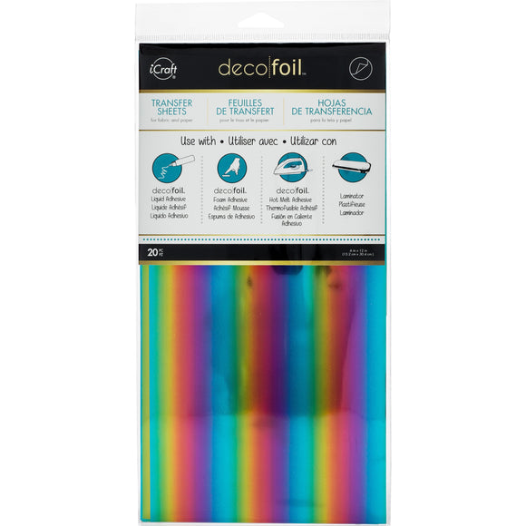 iCraft Deco Foil 20 Sheet Pack - Rainbow