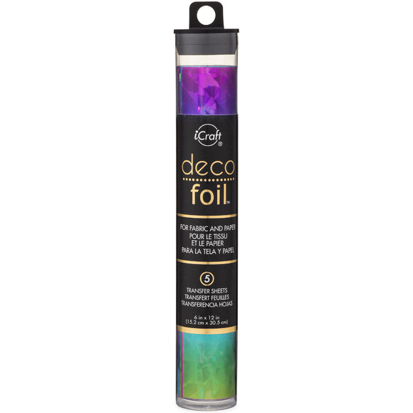 iCraft Deco Foil 5 Sheet Tube - Rainbow Shattered Glass