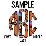 DTF Transfer - DTFCUSTOM20 Custom Monogram Basketball Leopard Serape