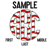 DTF Transfer - DTFCUSTOM04 Custom Monogram Christmas Snack Cakes White