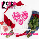 Screen Print Transfer - Valentine's Day Heart - Bright Pink