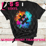 Screen Print Transfer - Autism Awareness Paint Splash - Full Color *HIGH HEAT*