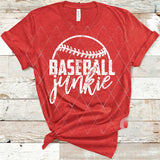 Screen Print Transfer - Baseball Junkie - White