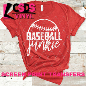 Screen Print Transfer - Baseball Junkie - White