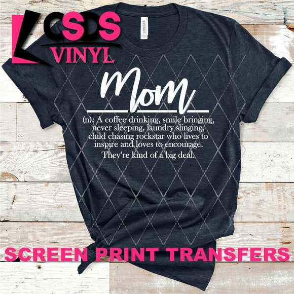 Screen Print Transfer - Mom Definition - White