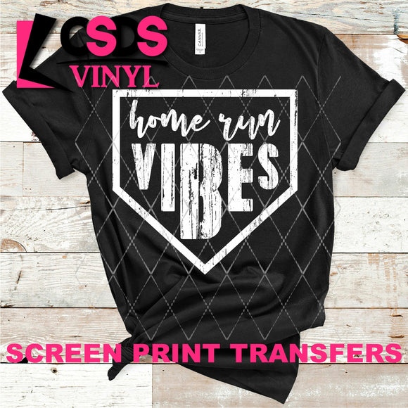 Screen Print Transfer - Home Run Vibes - White