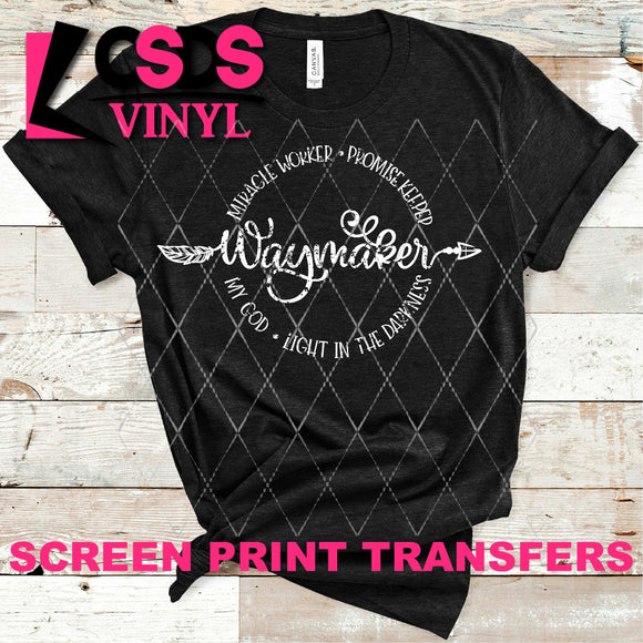 Screen Print Transfer - Waymaker - White