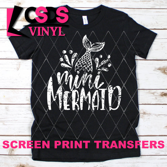 Screen Print Transfer - Mini Mermaid - White