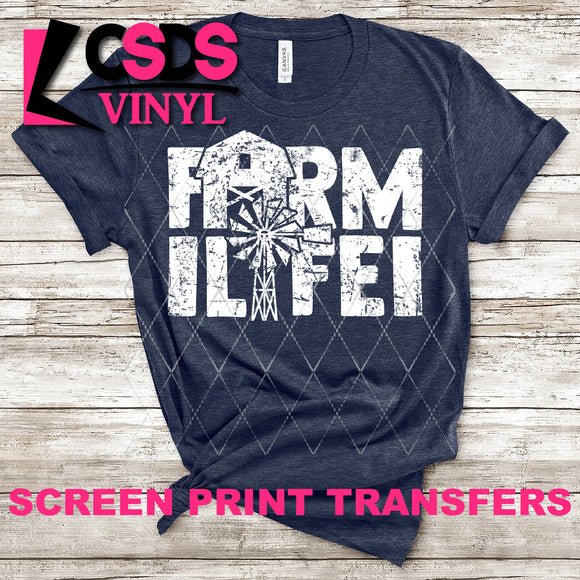 Screen Print Transfer - Farm Life - White