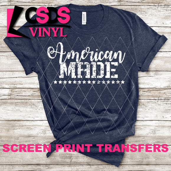 Screen Print Transfer - American Made - White