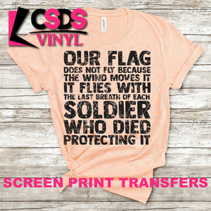 Screen Print Transfer - Our Flag - Black