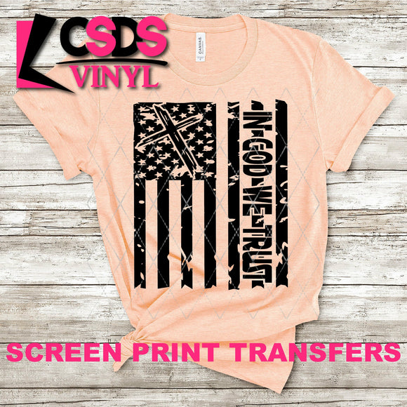 Screen Print Transfer - SCR0264 In God We Trust - Black