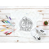 Screen Print Transfer - July 4th YOUTH Coloring Page - Black