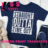 Screen Print Transfer - Straight Outta Timeout Youth - White