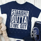 Screen Print Transfer - Straight Outta Timeout Youth - White