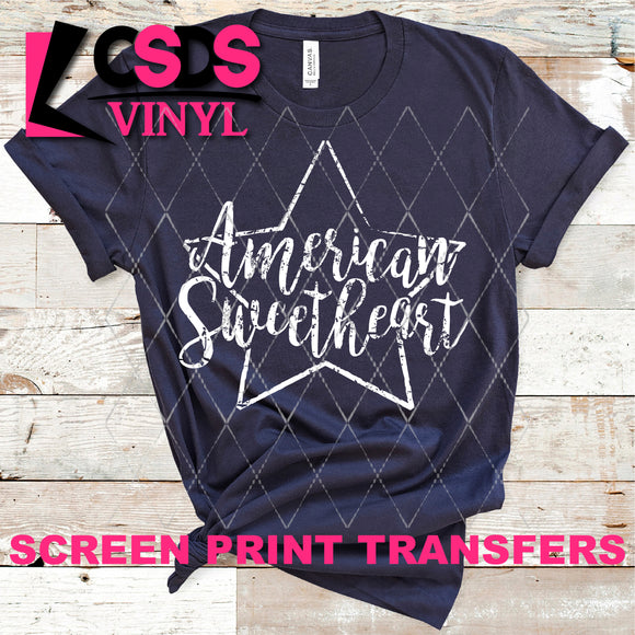 Screen Print Transfer - American Sweetheart - White