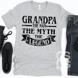 Screen Print Transfer - Grandpa The Man. The Myth. The Legend - Black