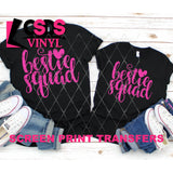 Screen Print Transfer - Bestie Squad YOUTH - Bright Pink