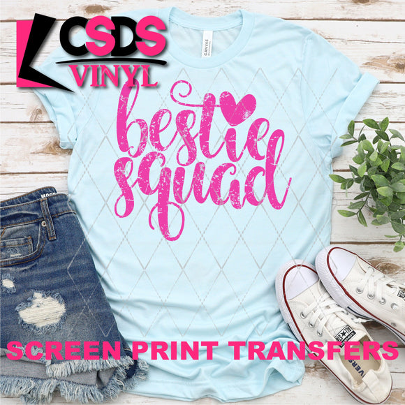 Screen Print Transfer - Bestie Squad - Bright Pink