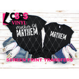 Screen Print Transfer - Mother of Mayhem - White