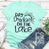 Screen Print Transfer - Day Drinking on the Lake - Black