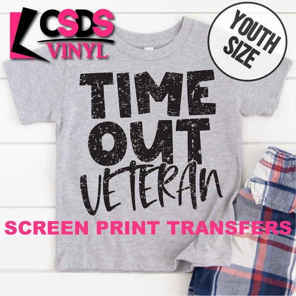 Screen Print Transfer - Time Out Veteran YOUTH - Black DISCONTINUED
