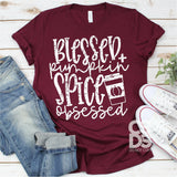 Screen Print Transfer - Blessed + Pumpkin Spice Obsessed - White
