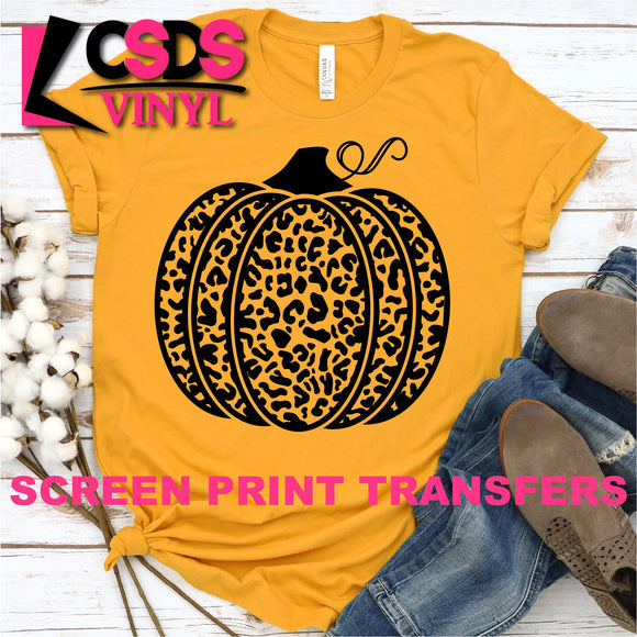 Screen Print Transfer - Leopard Pumpkin - Black