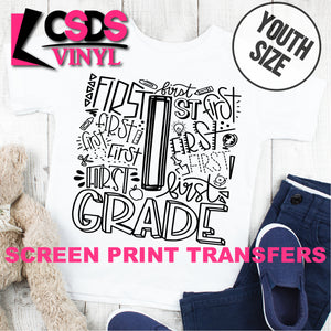 Screen Print Transfer - 1st Grade Typography YOUTH - Black