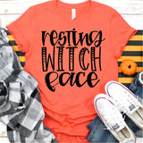 Screen Print Transfer - Resting Witch Face - Black