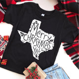 Screen Print Transfer - Merry Christmas Y'all Texas YOUTH - White