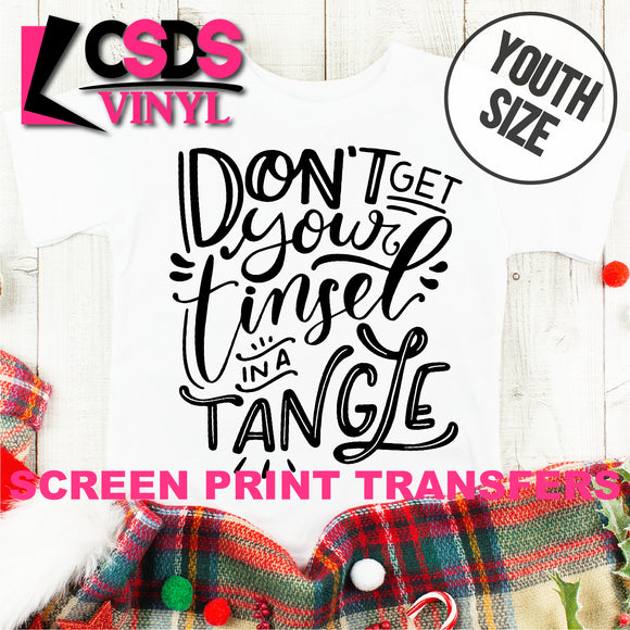 Screen Print Transfer - Don't Get Your Tinsel in a Tangle YOUTH - Black