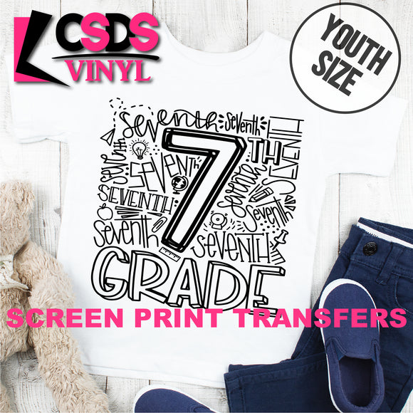 Screen Print Transfer - 7th Grade Typography YOUTH - Black DISCONTINUED