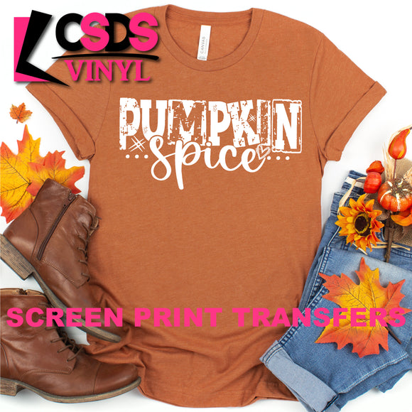 Screen Print Transfer - Pumpkin Spice - White