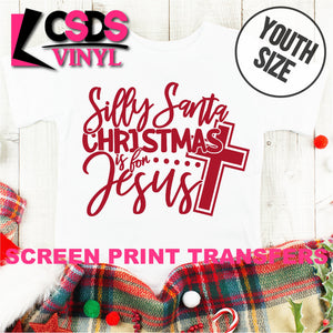 Screen Print Transfer - Christmas is for Santa YOUTH - Red