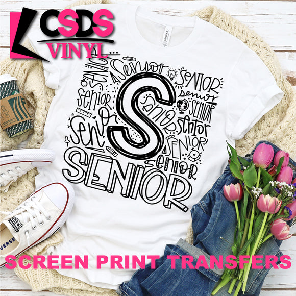 Screen Print Transfer - Senior Typography - Black