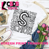 Screen Print Transfer - Senior Typography - Black
