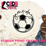 Screen Print Transfer - Game Day Soccer - Black