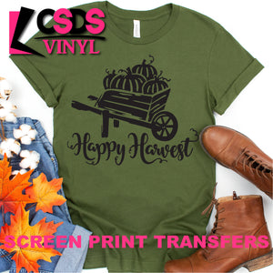 Screen Print Transfer - Happy Harvest - Black