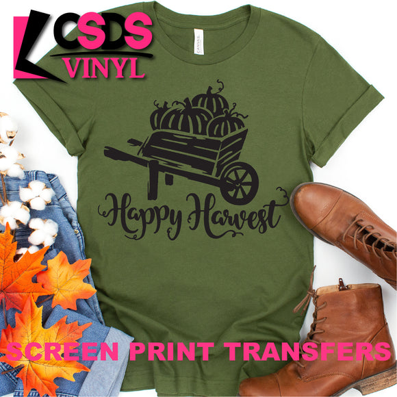 Screen Print Transfer - Happy Harvest - Black