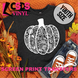 Screen Print Transfer - Paisley Pumpkin YOUTH - White