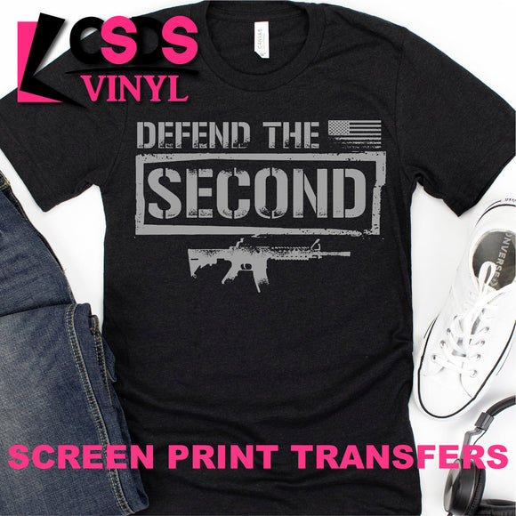Screen Print Transfer - Defend the Second - Grey