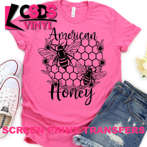 Screen Print Transfer - American Honey - Black