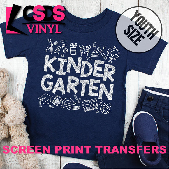 Screen Print Transfer - Kindergarten YOUTH - White