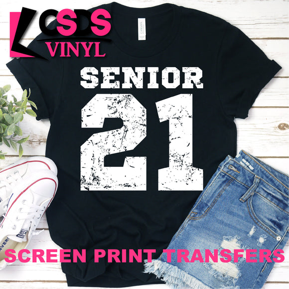 Screen Print Transfer - Senior 21 - White DISCONTINUED